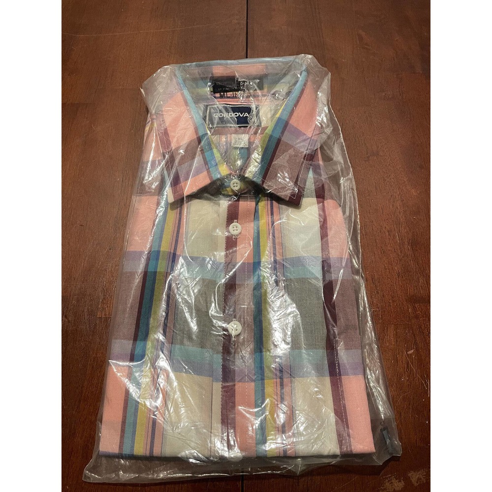 Vintage Mens Cordova Short Sleeve Button Up Shirt Size XL